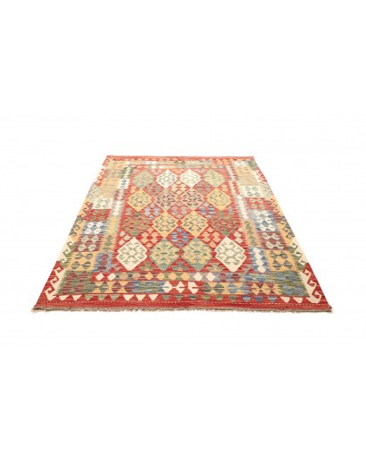 Tappeto Kilim Afghanistan marrone giallo 150x195
