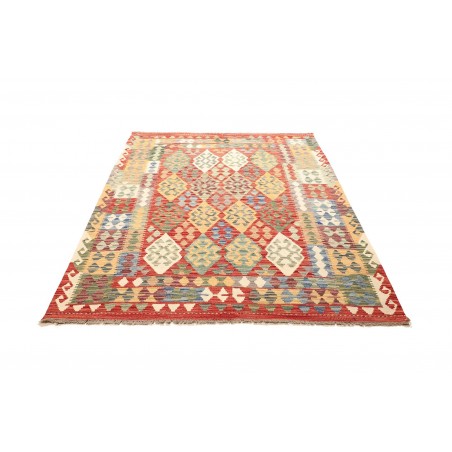 Tappeto Kilim Afghanistan marrone giallo 150x195