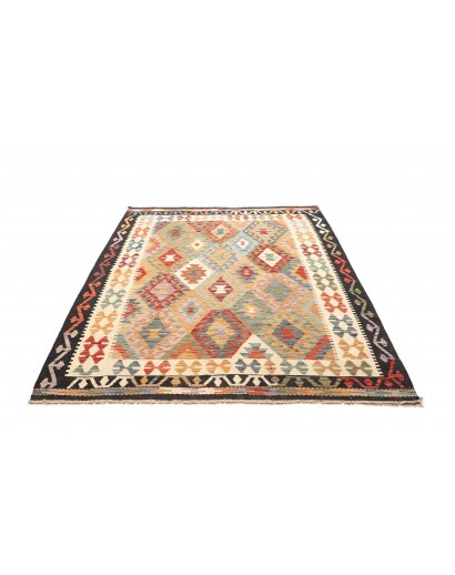 Tappeto Kilim Afghanistan marrone grigio 159x201