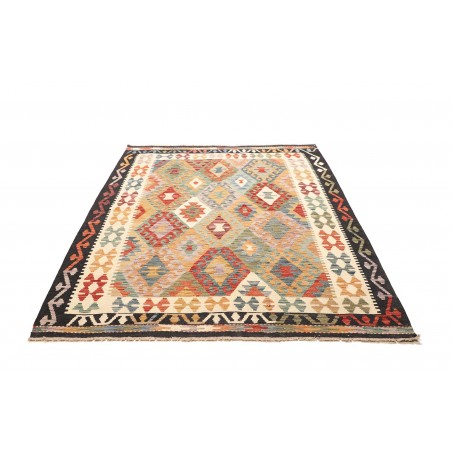 Tappeto Kilim Afghanistan marrone grigio 159x201
