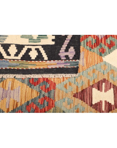 Tappeto Kilim Afghanistan marrone grigio 159x201