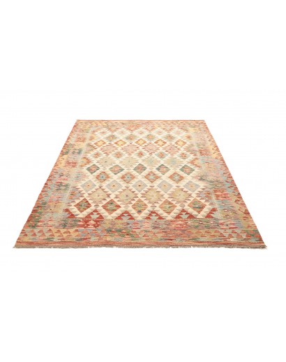 Tappeto Kilim Afghanistan beige marrone 153x200