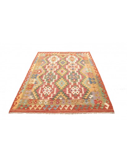 Tappeto Kilim Afghanistan marrone bianco 145x194
