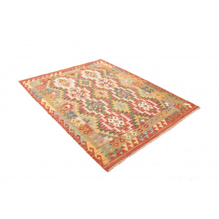 Tappeto Kilim Afghanistan marrone bianco 145x194
