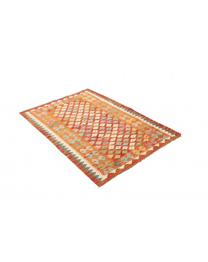 Tappeto Kilim Afghanistan arancione marrone 104x152