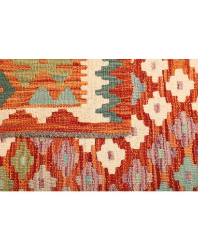 Tappeto Kilim Afghanistan arancione marrone 104x152
