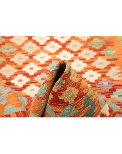 Tappeto Kilim Afghanistan arancione marrone 104x152