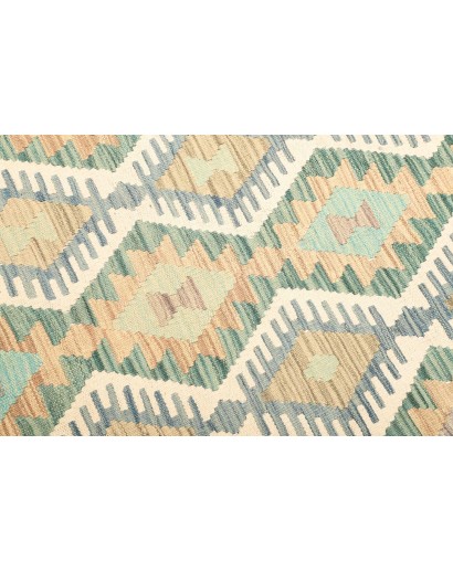 Tappeto Kilim Afghanistan bianco azzurro 96x146