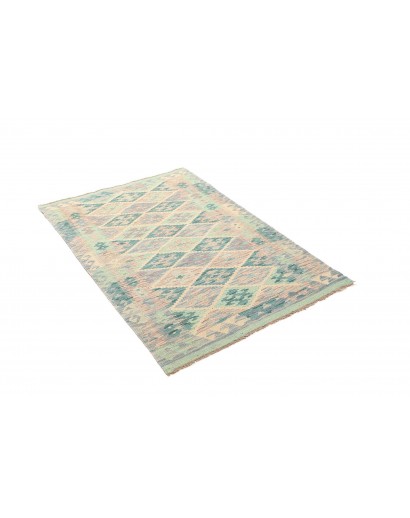 Tappeto Kilim Afghanistan bianco blu 99x141