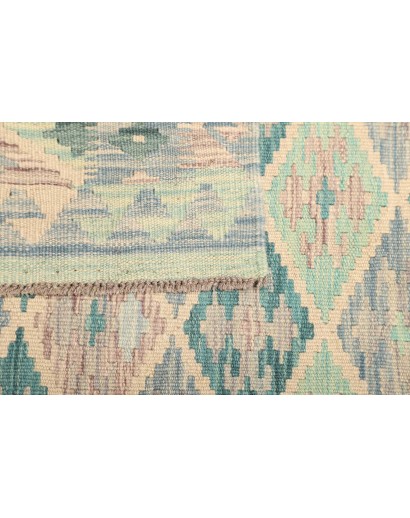 Tappeto Kilim Afghanistan bianco blu 99x141