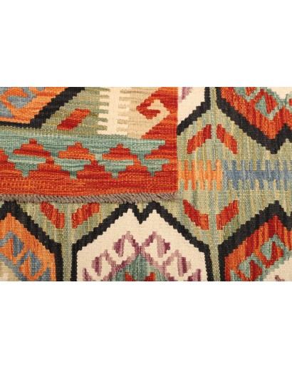 Tappeto Kilim Afghanistan marrone bianco 99x147