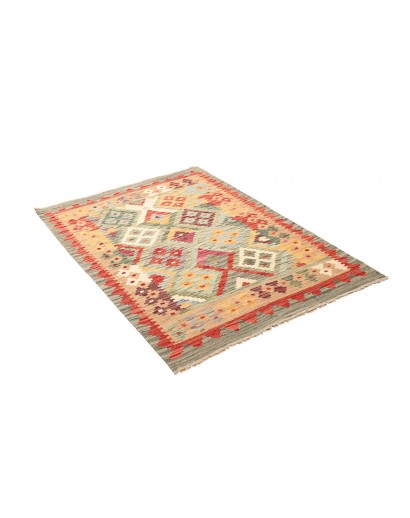 Tappeto Kilim Afghanistan marrone rosso 104x146