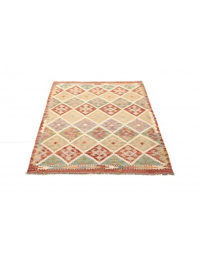 Tappeto Kilim Afghanistan marrone rosso 109x139