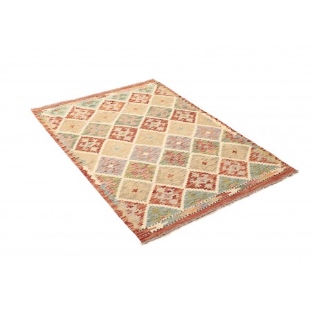Tappeto Kilim Afghanistan marrone rosso 109x139