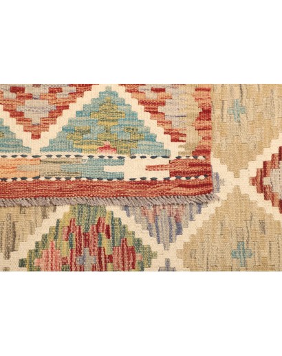 Tappeto Kilim Afghanistan marrone rosso 109x139