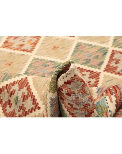 Tappeto Kilim Afghanistan marrone rosso 109x139