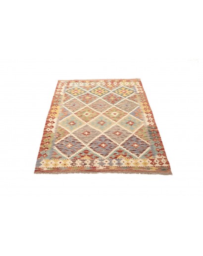 Tappeto Kilim Afghanistan marrone rosso 102x150