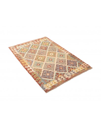Tappeto Kilim Afghanistan marrone rosso 102x150