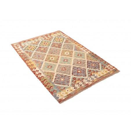 Tappeto Kilim Afghanistan marrone rosso 102x150