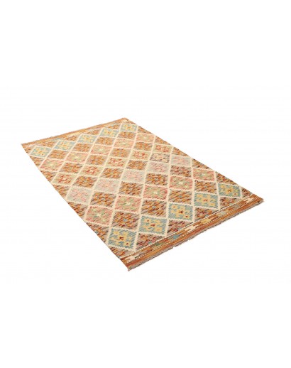 Tappeto Kilim Afghanistan marrone azzurro 106x159