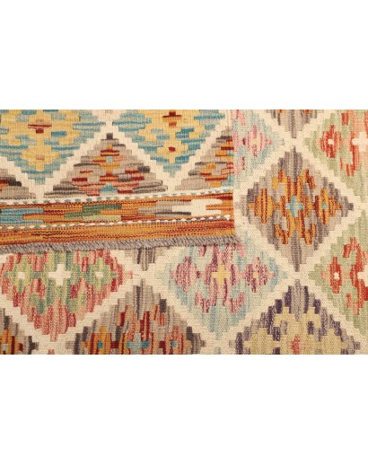 Tappeto Kilim Afghanistan marrone azzurro 106x159