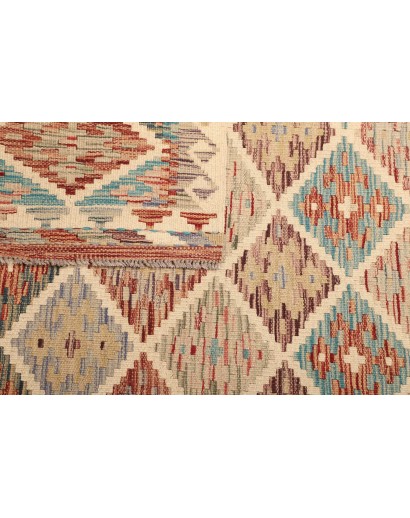 Tappeto Kilim Afghanistan marrone azzurro 101x153