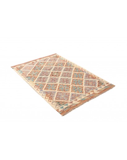 Tappeto Kilim Afghanistan marrone blu 98x144
