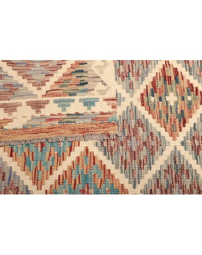Tappeto Kilim Afghanistan marrone blu 98x144