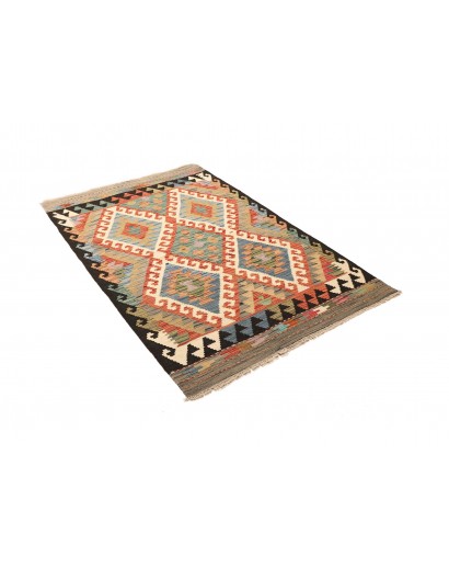 Tappeto Kilim Afghanistan marrone grigio 103x158
