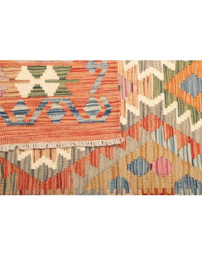 Tappeto Kilim Afghanistan marrone azzurro 105x150