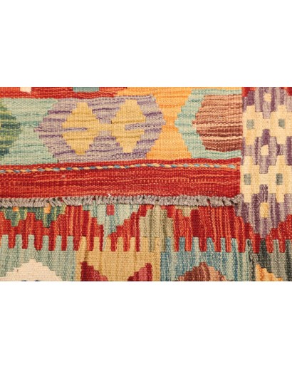 Tappeto Kilim Afghanistan marrone azzurro 98x145