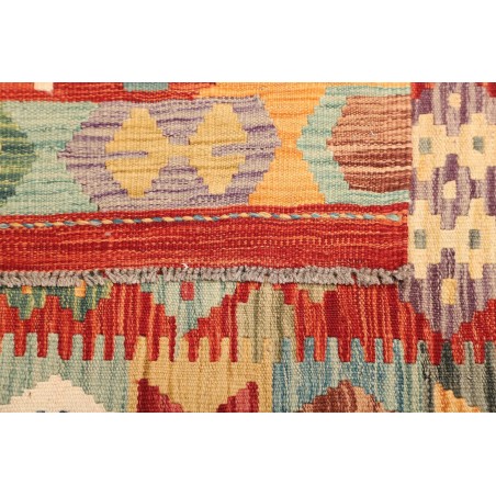 Tappeto Kilim Afghanistan marrone azzurro 98x145