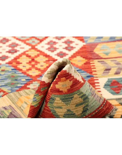 Tappeto Kilim Afghanistan marrone azzurro 98x145