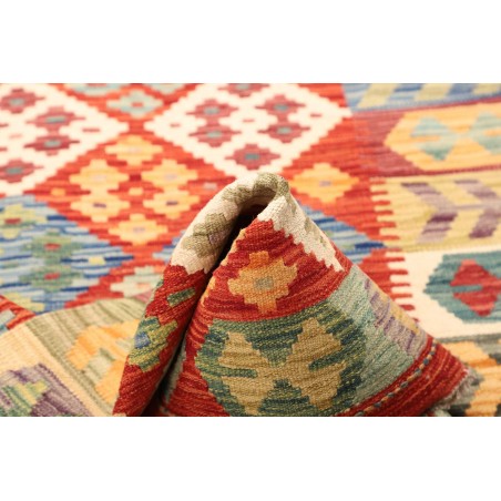 Tappeto Kilim Afghanistan marrone azzurro 98x145