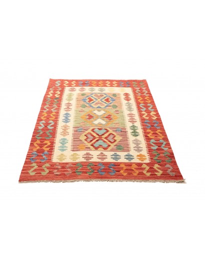Tappeto Kilim Afghanistan arancione marrone 100x142