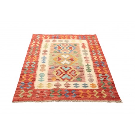 Tappeto Kilim Afghanistan arancione marrone 100x142