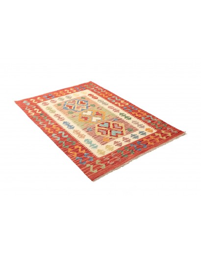 Tappeto Kilim Afghanistan arancione marrone 100x142