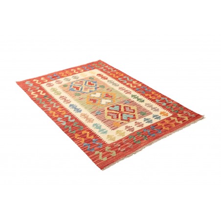 Tappeto Kilim Afghanistan arancione marrone 100x142