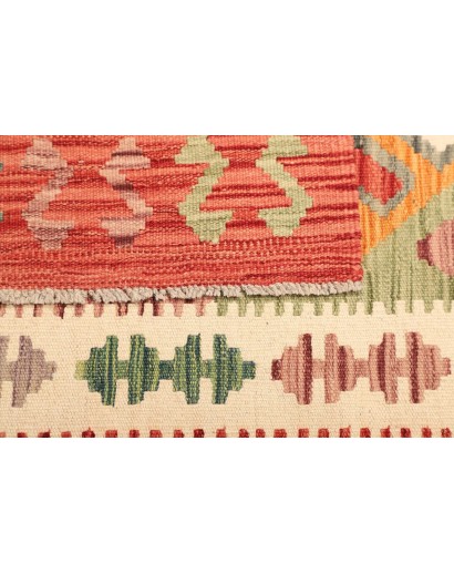 Tappeto Kilim Afghanistan arancione marrone 100x142
