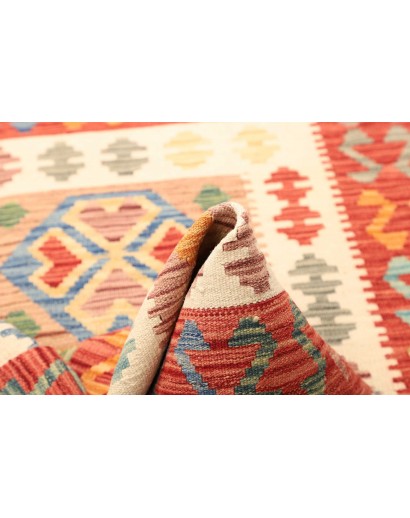 Tappeto Kilim Afghanistan arancione marrone 100x142