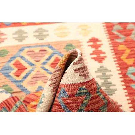 Tappeto Kilim Afghanistan arancione marrone 100x142