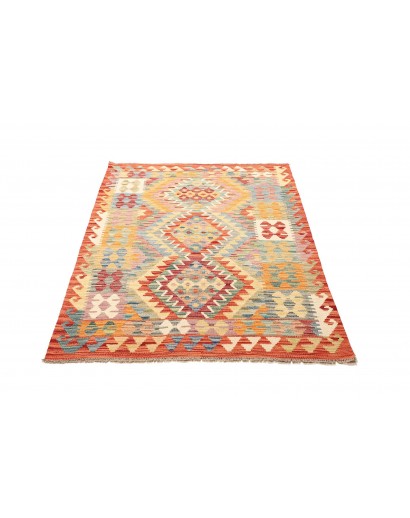 Tappeto Kilim Afghanistan marrone rosso 102x148