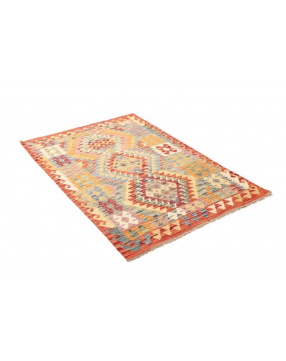 Tappeto Kilim Afghanistan marrone rosso 102x148
