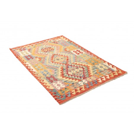 Tappeto Kilim Afghanistan marrone rosso 102x148