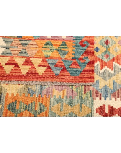 Tappeto Kilim Afghanistan marrone rosso 102x148