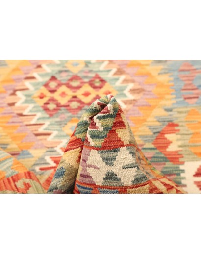 Tappeto Kilim Afghanistan marrone rosso 102x148