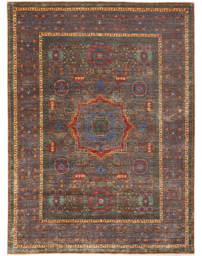 Tappeto Mamlouk Pakistan azzurro arancione 156x205