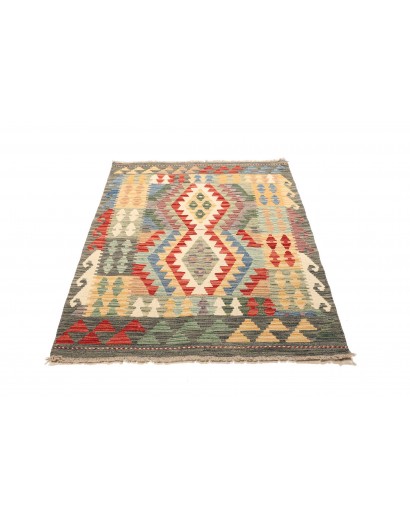 Tappeto Kilim Afghanistan marrone grigio 111x148
