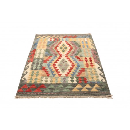 Tappeto Kilim Afghanistan marrone grigio 111x148