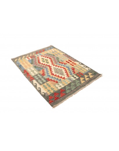 Tappeto Kilim Afghanistan marrone grigio 111x148